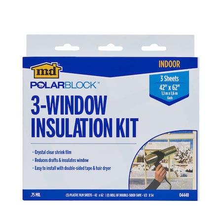 M-D Building Products M-D Polar Block Clear 3-Window Indoor Insulation Kit 42 in. W X 62 in. L 04440
